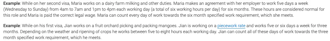 Maria's case: Example of farm work day calculation in Australia